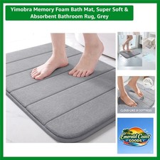 Soft and Absorbent Grey Memory Foam Bath Mat - Ideal for Any Bathroom 24" x 17"