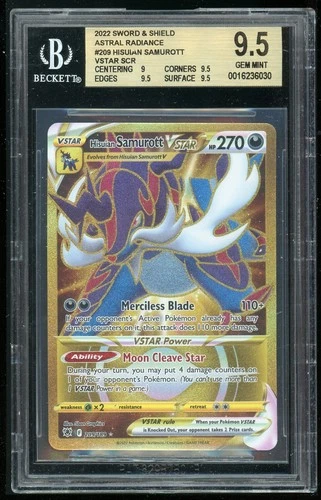 Pokemon Hisuian Samurott VStar Holo SCR Astral Radiance 209/189 BGS 9.5 GEM MINT