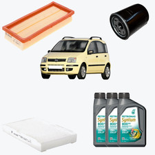 KIT 3 FILTRI TAGLIANDO FIAT PANDA 169 2003 1.2 BENZINA + 3 LITRI OLIO 10W40 SELE