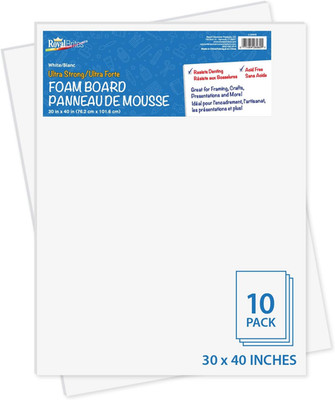 Premium White Foam Board 30  X 40 , Sturdy & Lightweight 3/16'' Thick Board for A
