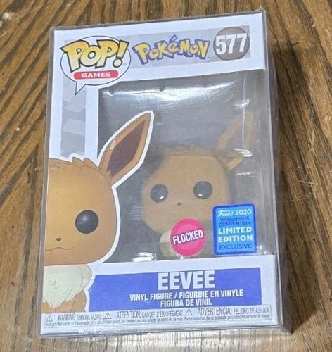 Funko Pop! Pokémon Flocked Eevee 2020 Wonderous Convention Exclusive #577 LTD ED