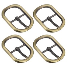4Pcs 0.94" Single Prong Belt Buckle Oval Center Bar Buckles for Belt Bronze