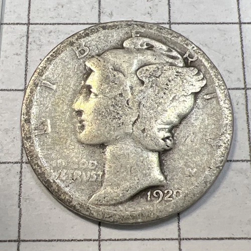 1920  Mercury   Dime - 90% Silver - Free Shipping.