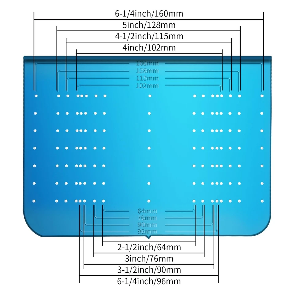 Plantilla de herrajes de gabinete múltiple con punzón central, temperatura de manija de gabinete/cajón... Foto 2 de 4