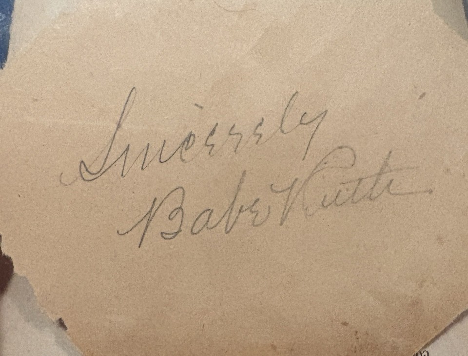 Babe Ruth Autograph Signature Inscribed, Sincerely Babe Ruth (Mint ...
