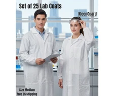KleenGuard A20 White Lab Coat Size Medium 25-Pack