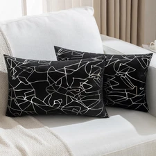 Sparkling Decorative Pillow Covers Set of 2, 12 x 20 inch Glitter Decorative Cus