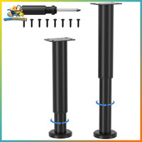 Verstellbare MöBelfüßE 2 StüCk 25-43Cm Metall Schwarz FüR MöBel