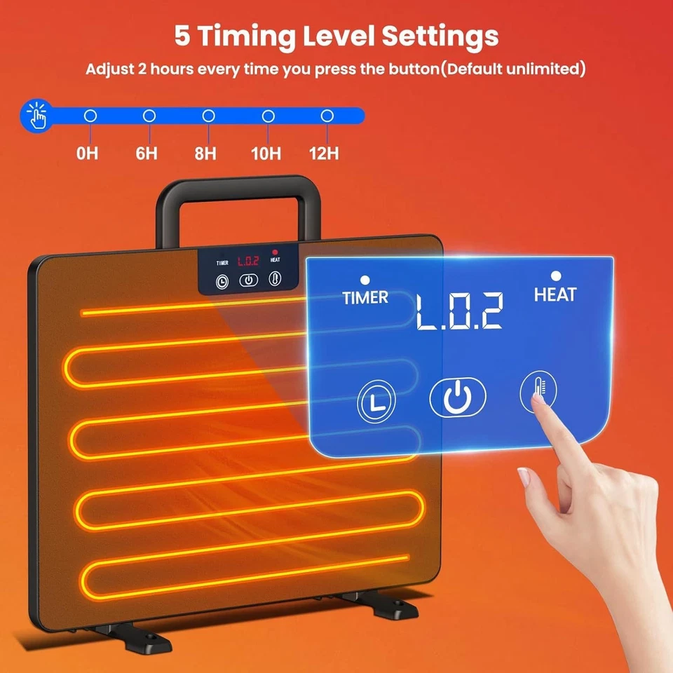 Paquete de 2 calentadores de gallinero 200 W calentador de gallinero calefacción panel plano para invierno Foto 3 de 4