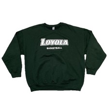 Loyola University Greyhounds Sweatshirt Loyola Basketball Superfans Green XL EUC