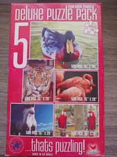 5-Pack 500 Piece ea Animals Beautiful Colors Jigsaw Puzzles for Adults New