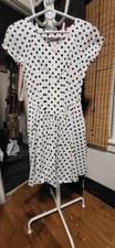Vintage Tickets California Black  White Polka Dots Dropped V Waist Dress 5/6