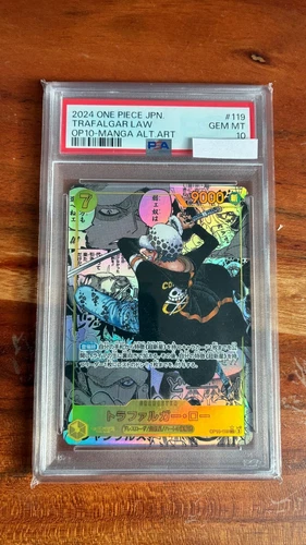 One Piece JPN Trafalgar Law Manga Alt Art OP10-119 - PSA 10 GEM MINT