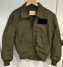 Vtg 1980  s Military Flyers Jacket Cold Weather Mens Small Green Bomber Flight