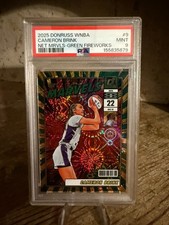 2025 Panini Donruss WNBA Net Marvels Cameron Brink #9 Green Fireworks /399 PSA 9