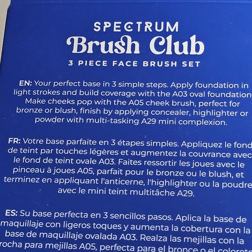 Spectrum Brush Club 3 Piece Face Brush Set - Blue/Green - New in box - Picture 4 of 4