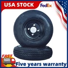 2-Pack Trailer Tires Wheels 8" Rim 4.80-8 480-8 4.80x8 PCD 4 Lug on 4" 6PR US