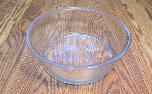 Pyrex # 8202 Clear Soda Lime Glass Fancy Flat Bottom 3 Qt Serving Bowl ...