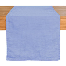 Tischläufer Blau Musselin 40x150 cm – Deko für Esstisch