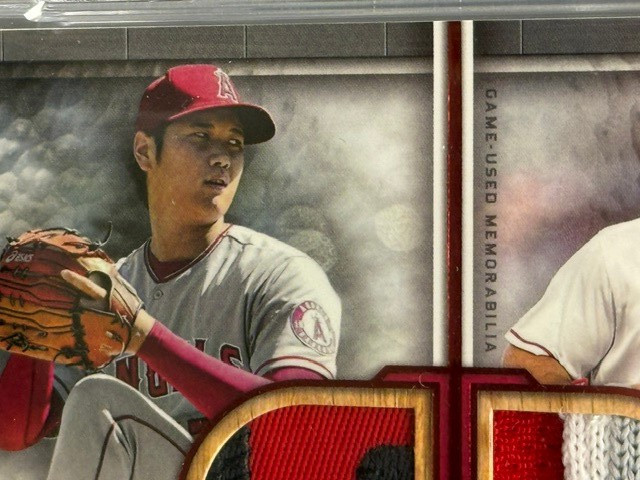 2023 TOPPS Museum Collection Dual Game RELIC RUBY Ohtani / Trout # to 10  - PSA9 view 3
