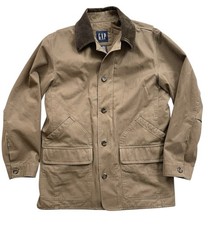 VTG GAP Mens Brown Corduroy Collar Chore Barn Quilted Lined Jacket Size M.