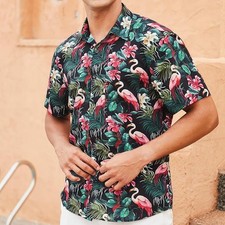 Unisex Flamingo Hawaiian Shirt for Fun Summer Beach and Tropical Vacations