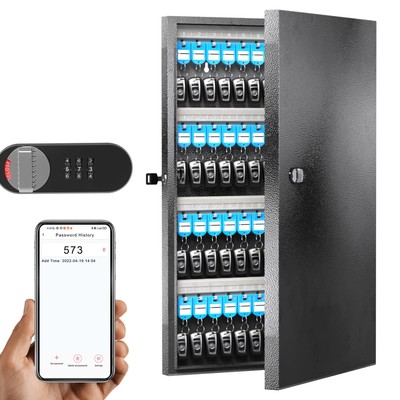 WeHere Key Lock Box Wall Mount(96 Keys), Key Cabinet Security Combination Loc...
