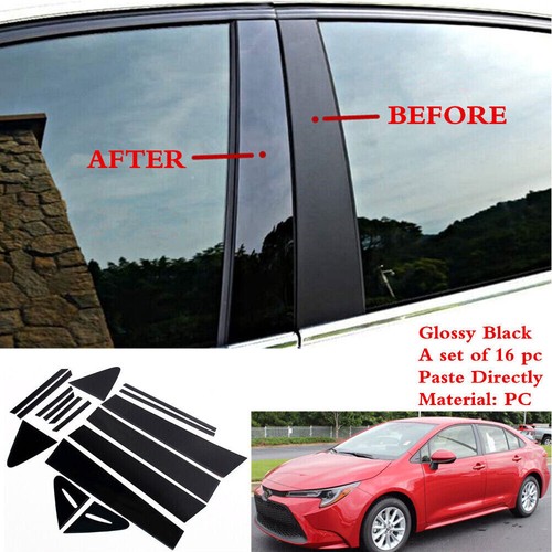 16/32x Decal Covers For TOYOTA Corolla Sedan 2020-2022 Black Pillar Posts Door D - Imagen 14 de 24