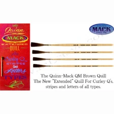 Quinn-Mack Extended Brown Quill Lacquered Pinstriping Brush Size #0-#12 OR Set