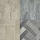 Stone Tile & Parquet Effect Vinyl Flooring Felt Back Kitchen Bathroom 2m 3m 4m