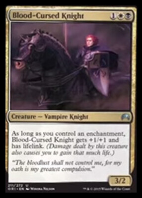 1 x Blood-Cursed Knight - Foil - Magic Origins - Moderate Play - MTG
