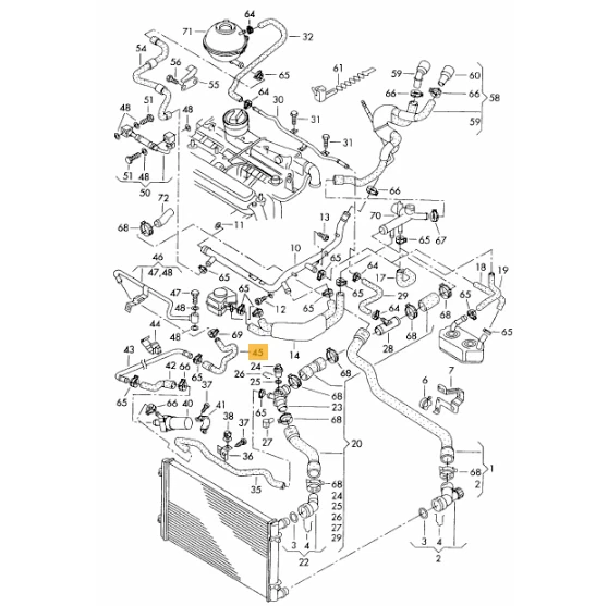 Manguera de refrigeración del motor de tubo a bomba para Volkswagen Beetle 99-04 GENUINA NUEVA Foto 2 de 4