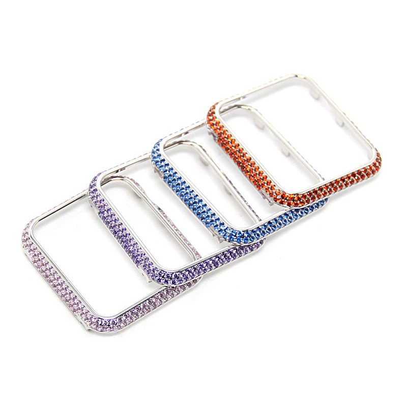Funda con bisel de metal cristal con diamantes para Apple Watch iWatch Series 5 4 3 2 1 Foto 2 de 2