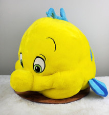 Disney FLOUNDER The Little Mermaid GIANT 18" Plush Animal w/ Zippered Pouch VGUC