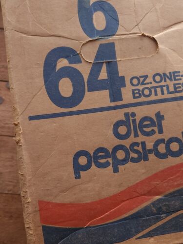 Vtg / Diet Pepsi Cola / 6 64oz / Cardboard Box - Afbeelding 1 van 9