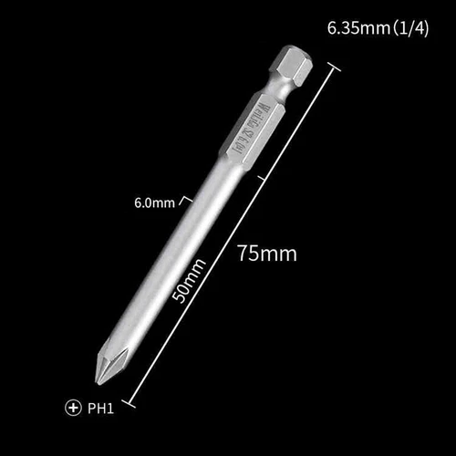 1/4" Magnetisch S2 Stahl Kreuzschlitz Bit PH00 PH0 PH1 PH2 Länge 50mm - 200mm - Picture 40 of 58