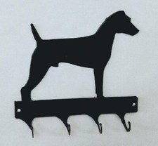 Jack Russell Terr 4 Hook Leash or Key Holder Black Wrought Iron Look Made in USA