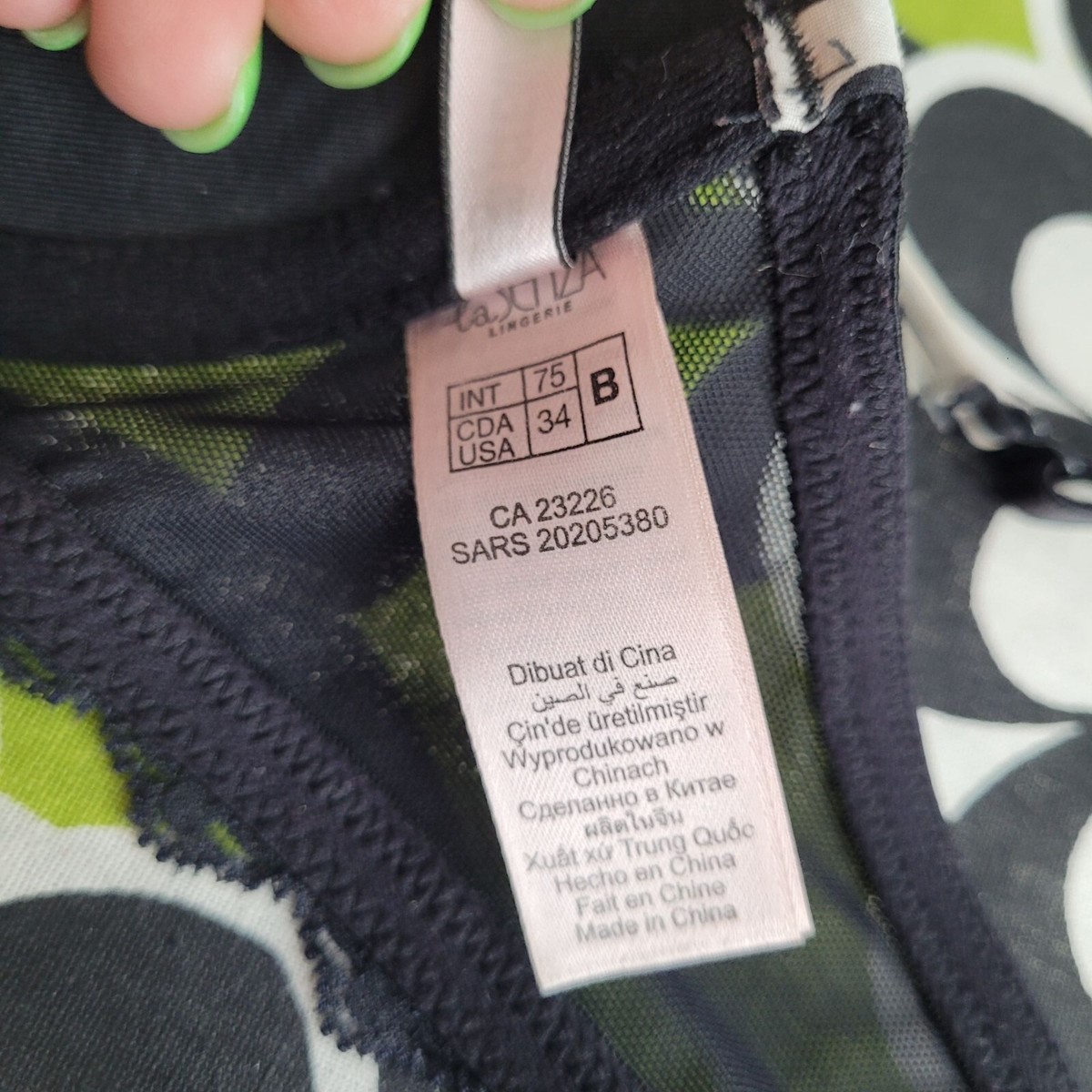 PEAU DE L'ANGE Lingerie Cleansing 2パック Souple Underwire Bra with Lace Wings Black 38B