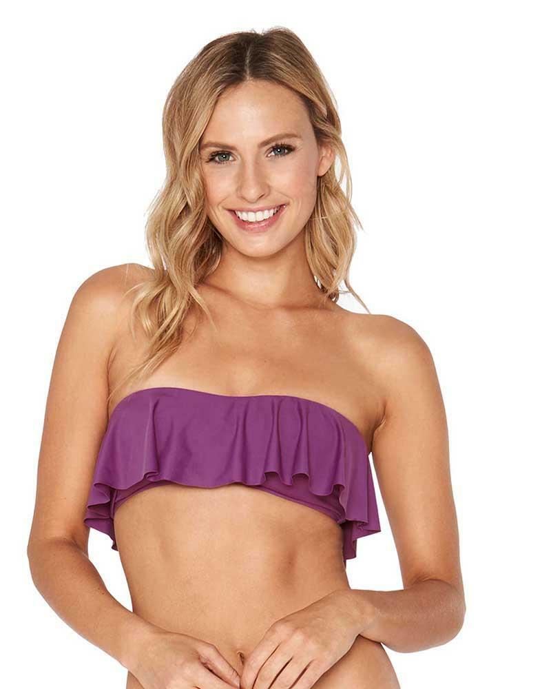NWT L Space Lynn Ruffle Bikini Top in Orchid Purple [SZ Large
