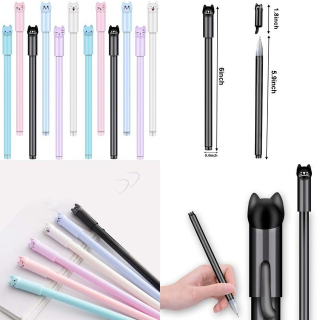 12 Pieces Cute Cat Pens 0.5 mm Japanese Kawaii Gel Style 1