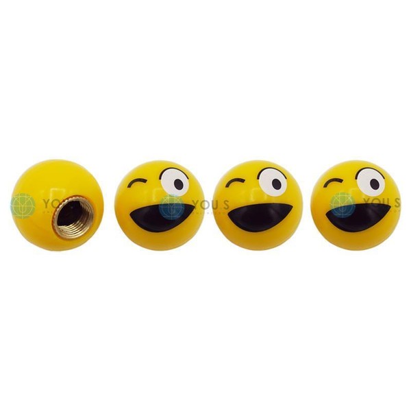 4 X You.S Kunststoff Emotionen Zwinker Ventilkappe Mit Dichtung FüR Auto PKW-image