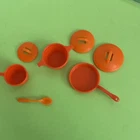 Vintage 1978 Barbie dream furniture stove oven Play Set Orange Pots Pans Parts