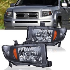 For 2006-2014 Honda Ridgeline Headlights Headlamps Light Lamps Leftright Black