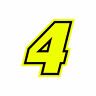 Adesivo Numero Gara per Moto "4" Race Moto GP, Giallo Fluo, 10 x 9,5 cm