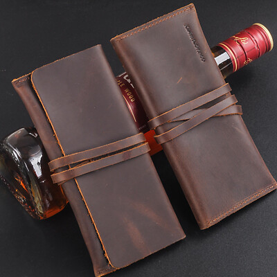 Crazy Horse Leather Folding Pipe Bags Tobacco Roll Pipe Accessories Pouch Case