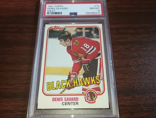 1981 Topps Hockey #75 Denis Savard RC PSA 8 NM- Mint  Cicago Blackhawks HOF