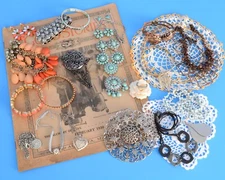 Vintage to Modern WEARABLE Costume Jewelry 20+, Napier, Sterling Silver, Copper