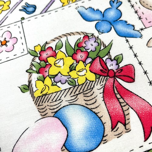 Easter Garden Patch Fabric Joann Easter Bunny Spring Flowers 1 YARD 100% Cotton - Picture 7 of 12