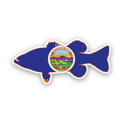 Kansas Bass Flag Sticker Decal - Weatherproof - sport fish fish ks