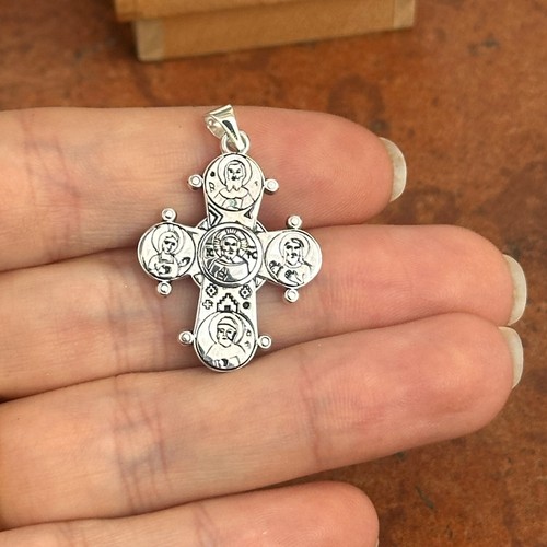 Sterling Silver Dagmar Cross Medal Engraved Pendant 26mm x 22mm Reversible - Picture 4 of 8